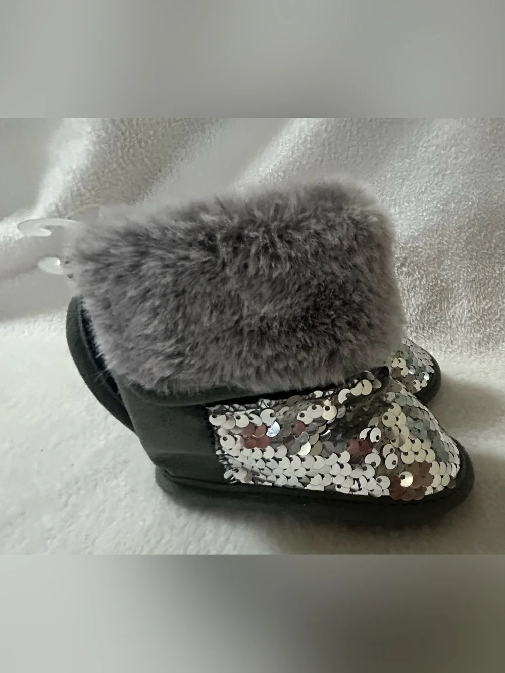 First Steps Sequin Baby Boots